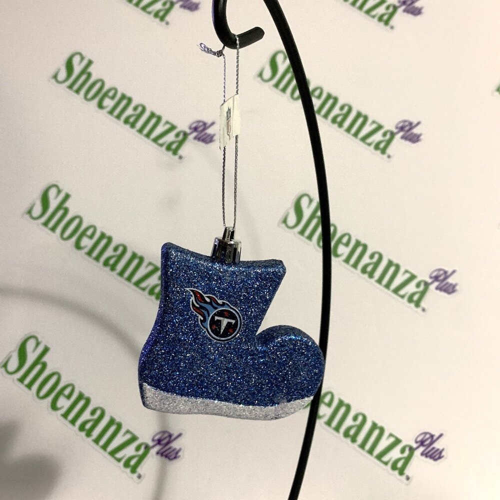 FOCO Forever Collectables Christmas Ornament Tennessee Titans NFL Boot Glitter